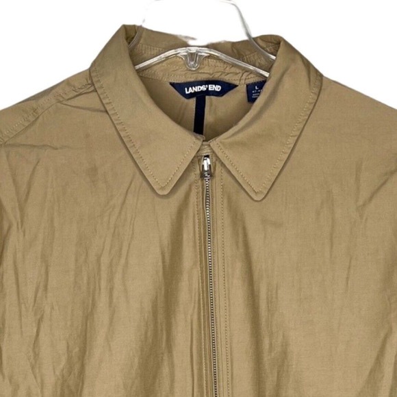 Lands End Jacket Mens Large Beige Windbreaker Casual Preppy Grandpa Grandpacore‎ - Picture 4 of 8